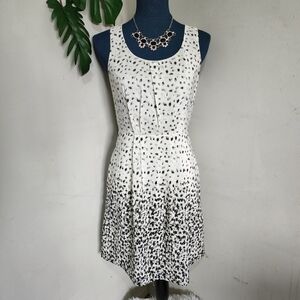 LOFT Sleeveless Black White Dress
